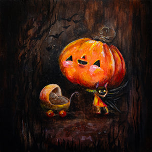 original painting "batty boo"